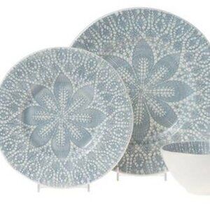 Viva by Vietri Lace Gray 11 Salad/Dessert Plates